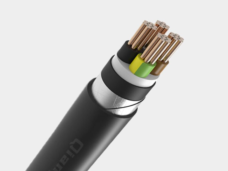 N2XB2Y steel tape armored power cable full exterior view, copper core XLPE insulated underground cable