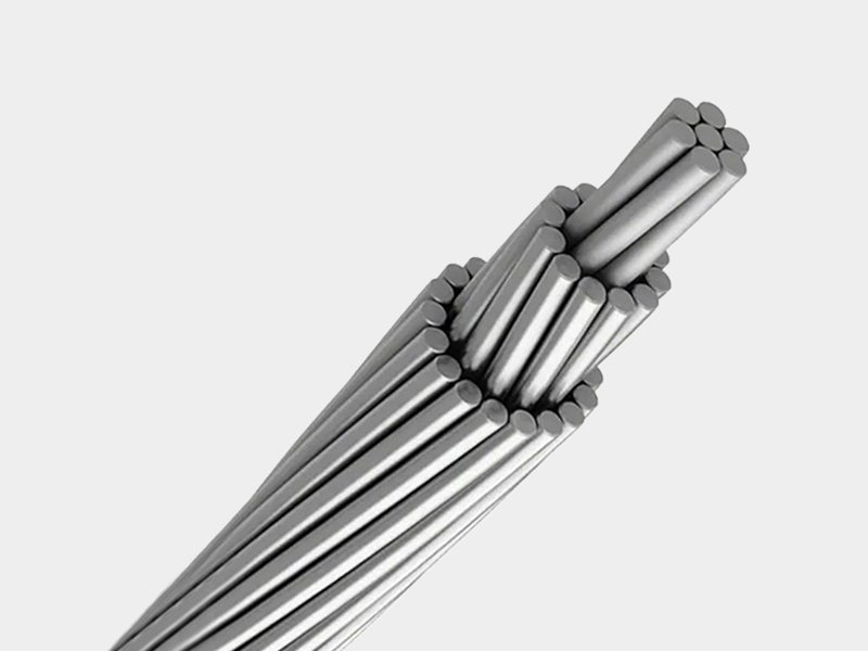 Cut end close-up photo of stranded ACAR overhead conductor produced to ASTM B524 specification