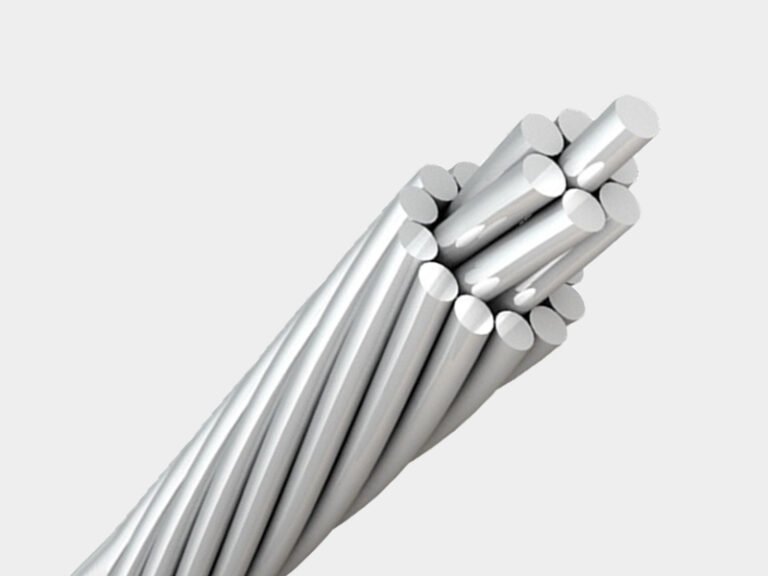 Cut end close-up of AAC all aluminum stranded conductor manufactured per DIN 48201 Part 5