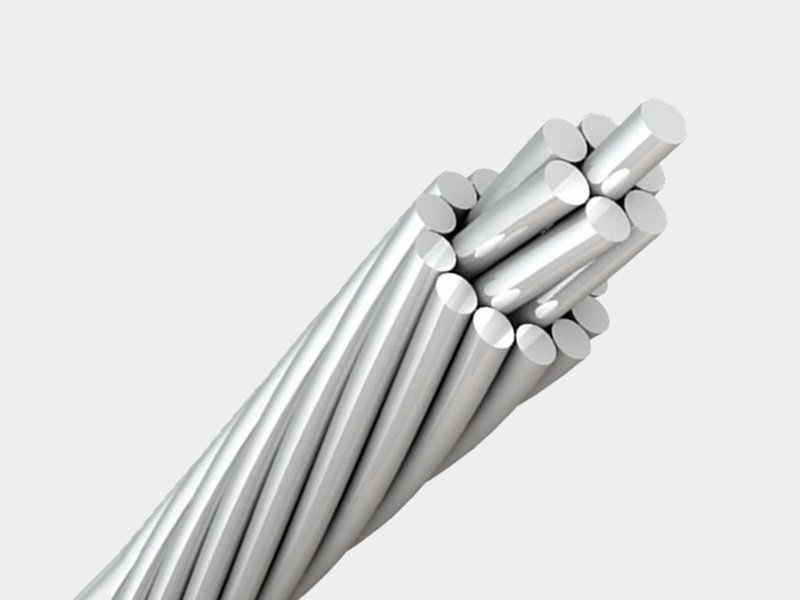 Cut end close-up of AAC all aluminum stranded conductor manufactured per DIN 48201 Part 5
