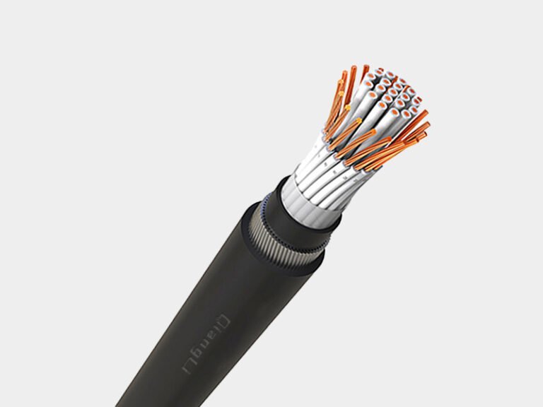 Section display of KVV32 PVC insulated steel wire armoured SWA copper control cable for harsh installation environments